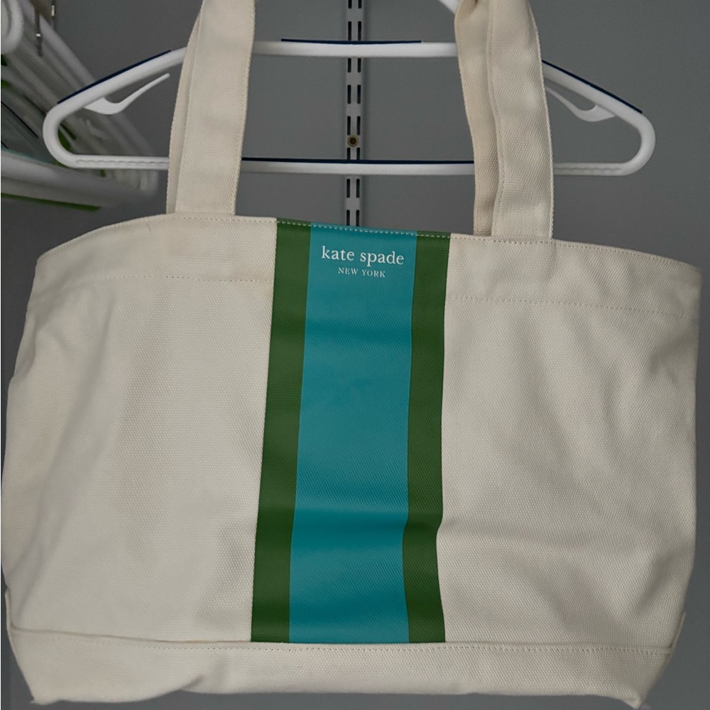 Kate Spade Beige and Green Tote Bag